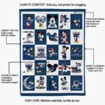 florida atlantic owls mickey minnie blue white blanket best selling
