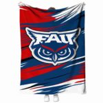 florida atlantic owls paint streaks blue white blanket best selling