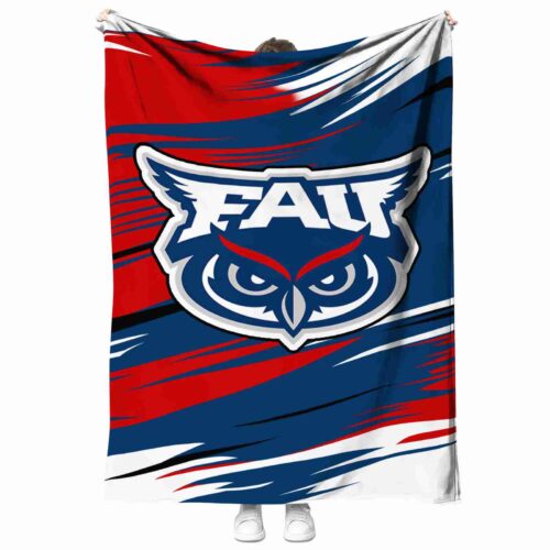 florida atlantic owls paint streaks blue white blanket best selling