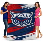 florida atlantic owls paint streaks blue white blanket best selling