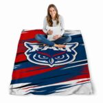 florida atlantic owls paint streaks blue white blanket best selling