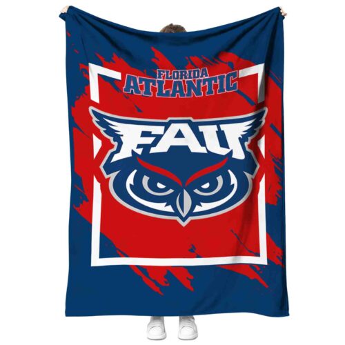 florida atlantic owls splatter effect blue blanket best selling
