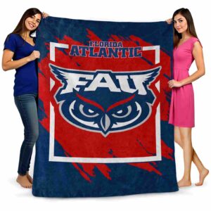 florida atlantic owls splatter effect blue blanket fashion forward