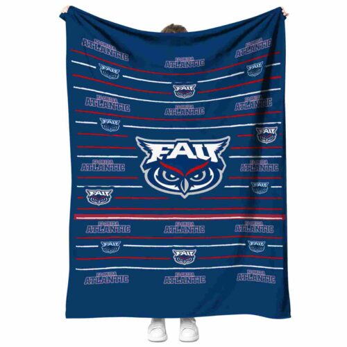 florida atlantic owls striped pattern blue blanket best selling