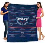 florida atlantic owls striped pattern blue blanket best selling