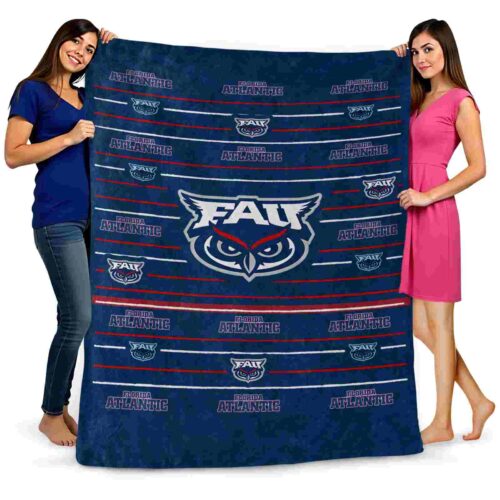 florida atlantic owls striped pattern blue blanket fashion forward