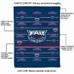 florida atlantic owls striped pattern blue blanket best selling