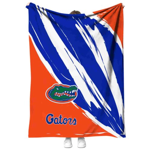 florida gators brushstrokes blue white blanket best selling