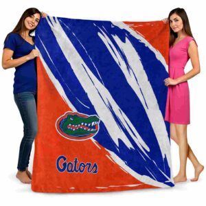 florida gators brushstrokes blue white blanket fashion forward
