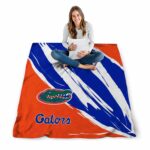 florida gators brushstrokes blue white blanket high quality