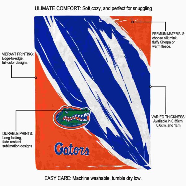 florida gators brushstrokes blue white blanket new arrival