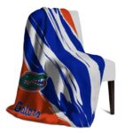 florida gators brushstrokes blue white blanket top rated