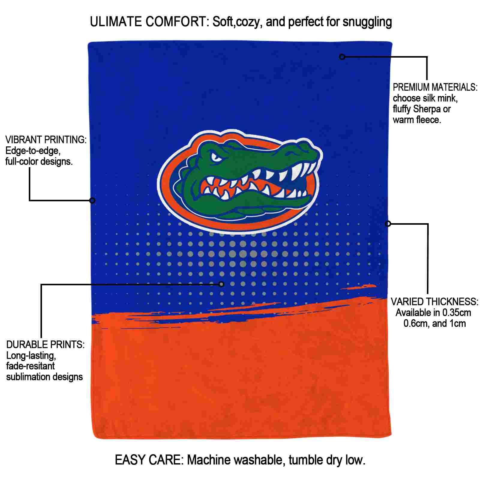 florida gators gradient dots blue blanket new arrival florida gators gradient dots blue blanket new arrival