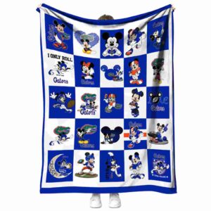 florida gators mickey minnie blue white blanket best selling