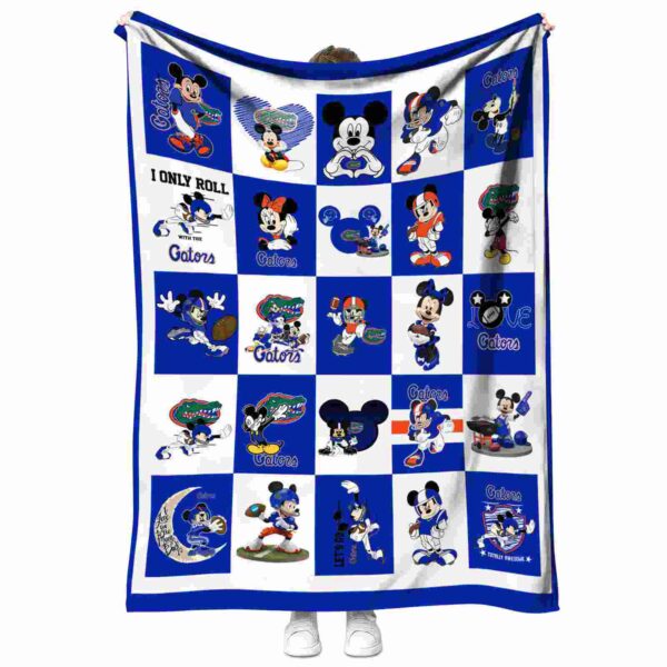florida gators mickey minnie blue white blanket best selling