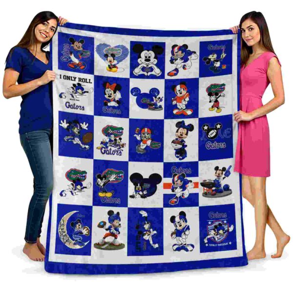 florida gators mickey minnie blue white blanket fashion forward