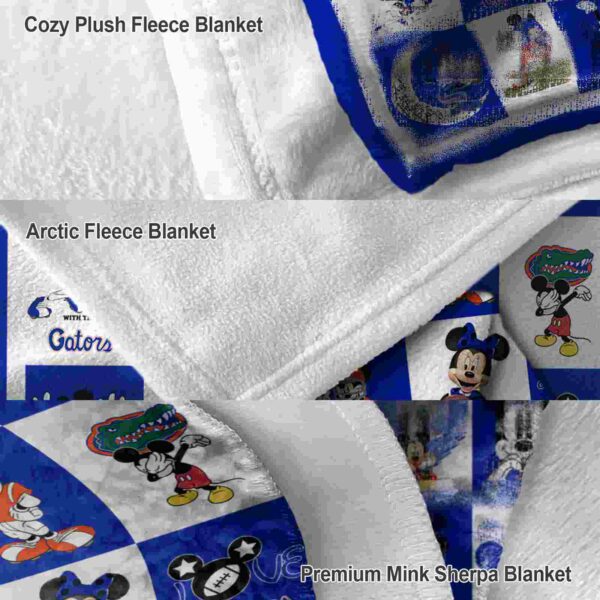 florida gators mickey minnie blue white blanket premium grade