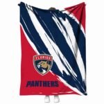 florida panthers brushstrokes red white blanket best selling
