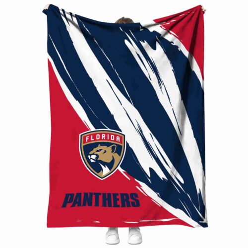 florida panthers brushstrokes red white blanket best selling