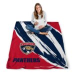 florida panthers brushstrokes red white blanket best selling