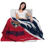 florida panthers brushstrokes red white blanket best selling