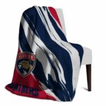 florida panthers brushstrokes red white blanket best selling
