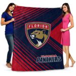 florida panthers diagonal stripes red blanket fashion forward