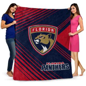florida panthers diagonal stripes red blanket fashion forward