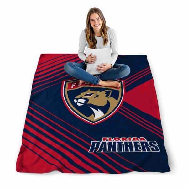 florida panthers diagonal stripes red blanket high quality