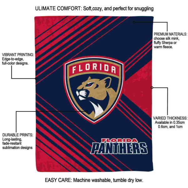 florida panthers diagonal stripes red blanket new arrival