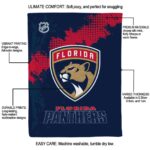 florida panthers grunge texture red blanket best selling