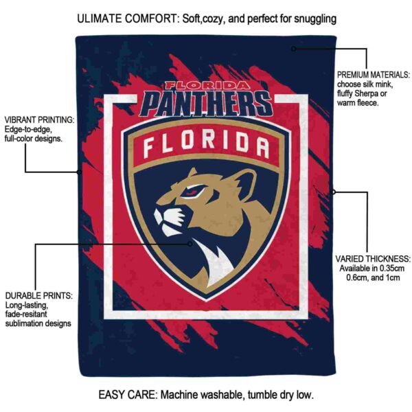 florida panthers splatter effect red blanket new arrival
