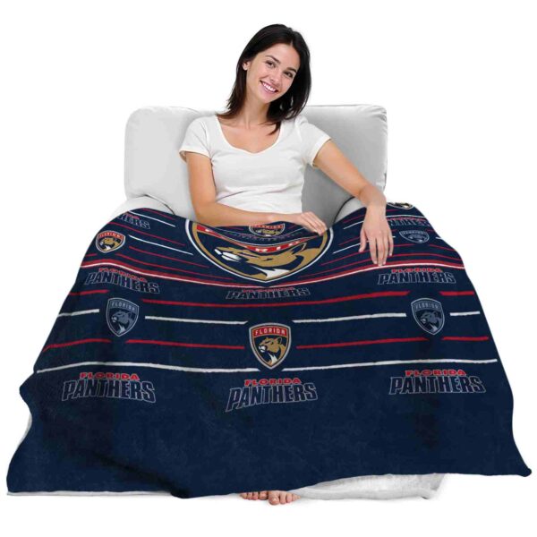 florida panthers striped pattern red blanket latest model