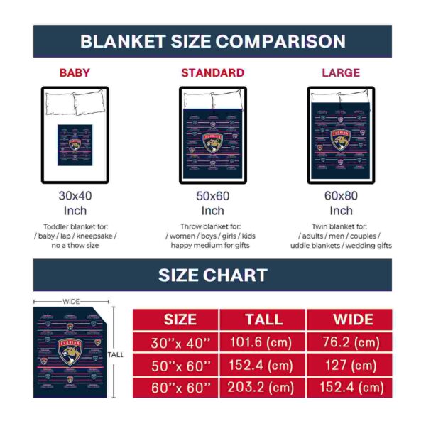 florida panthers striped pattern red blanket trendy