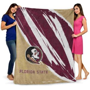 florida state seminoles brushstrokes garnet white blanket fashion forward