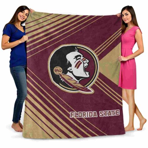 florida state seminoles diagonal stripes garnet blanket fashion forward