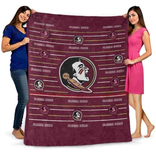 florida state seminoles striped pattern garnet blanket fashion forward