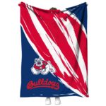 fresno state bulldogs brushstrokes red white blanket best selling