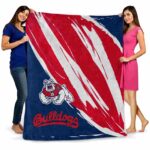 fresno state bulldogs brushstrokes red white blanket best selling