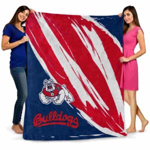fresno state bulldogs brushstrokes red white blanket fashion forward