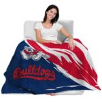 fresno state bulldogs brushstrokes red white blanket best selling