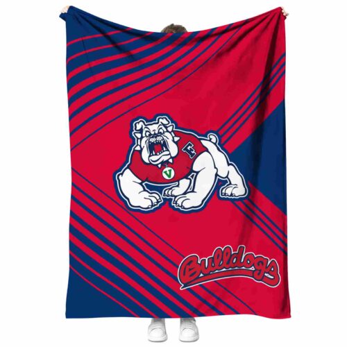 fresno state bulldogs diagonal stripes red blanket best selling