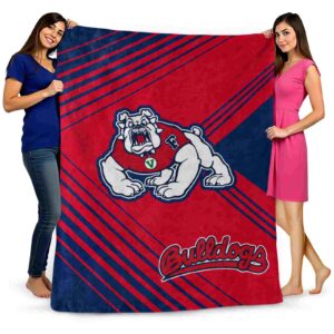 fresno state bulldogs diagonal stripes red blanket fashion forward