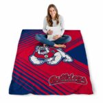 fresno state bulldogs diagonal stripes red blanket high quality