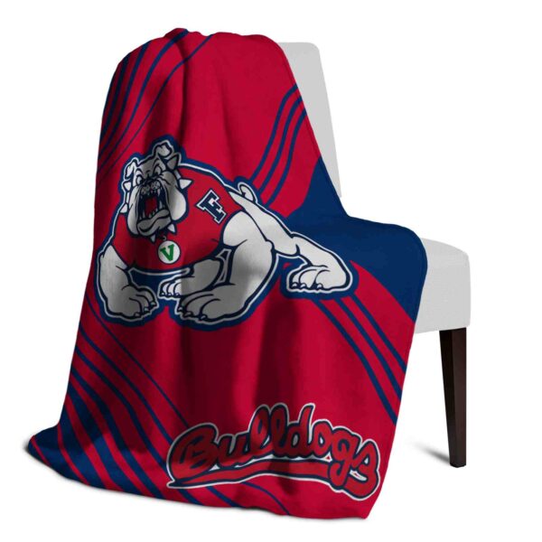 fresno state bulldogs diagonal stripes red blanket top rated