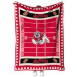 fresno state bulldogs football field red blanket best selling