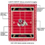 fresno state bulldogs football field red blanket best selling