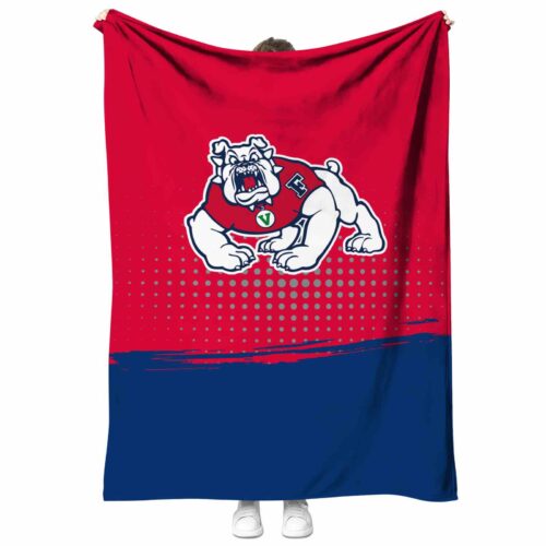 fresno state bulldogs gradient dots red blanket best selling