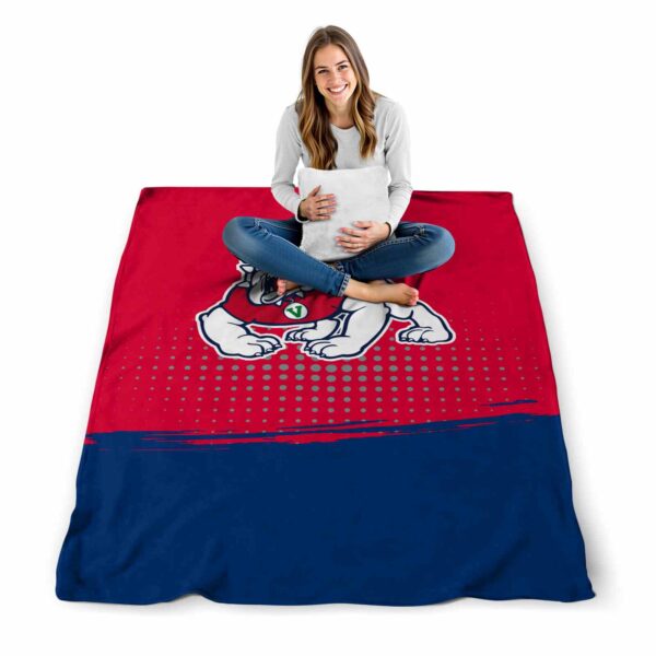 fresno state bulldogs gradient dots red blanket high quality