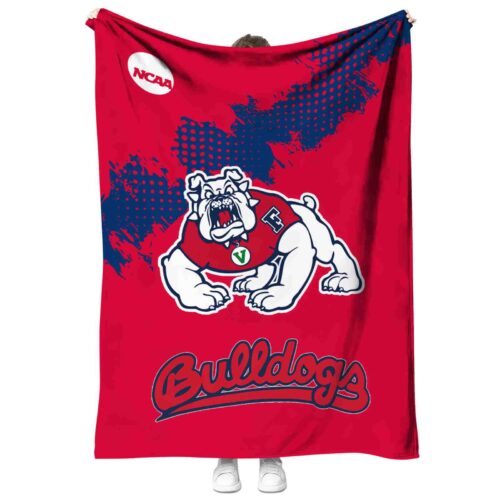 fresno state bulldogs grunge texture red blanket best selling